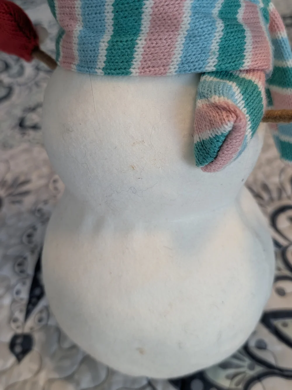Target Festive Snowman Figurine with Red Hat and Striped Scarf